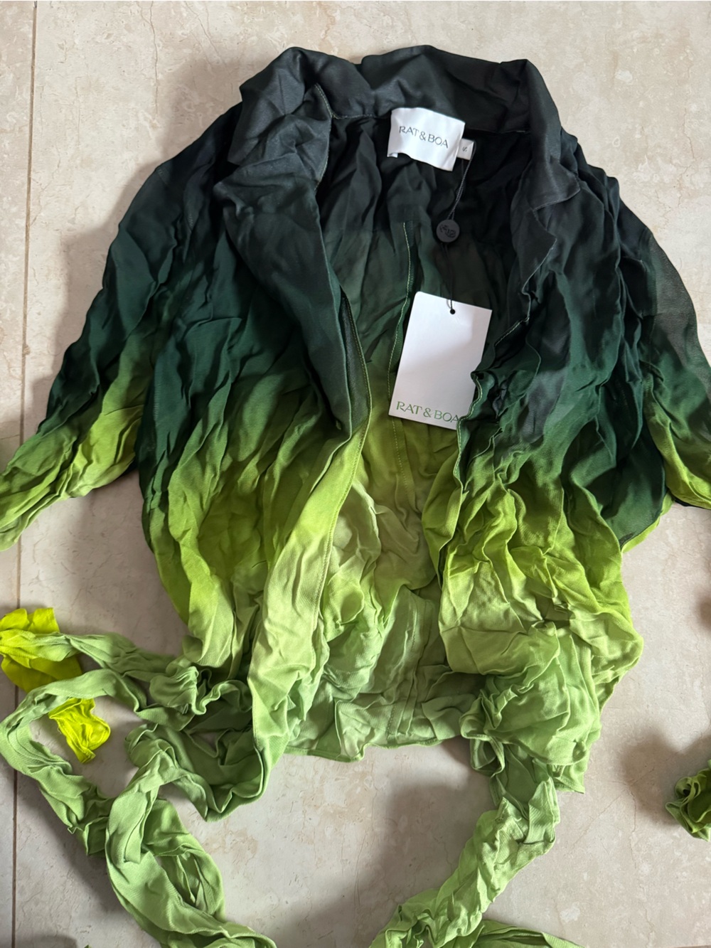 Rat & Boa Ombre Green to Black Lightweight Draped Jacket